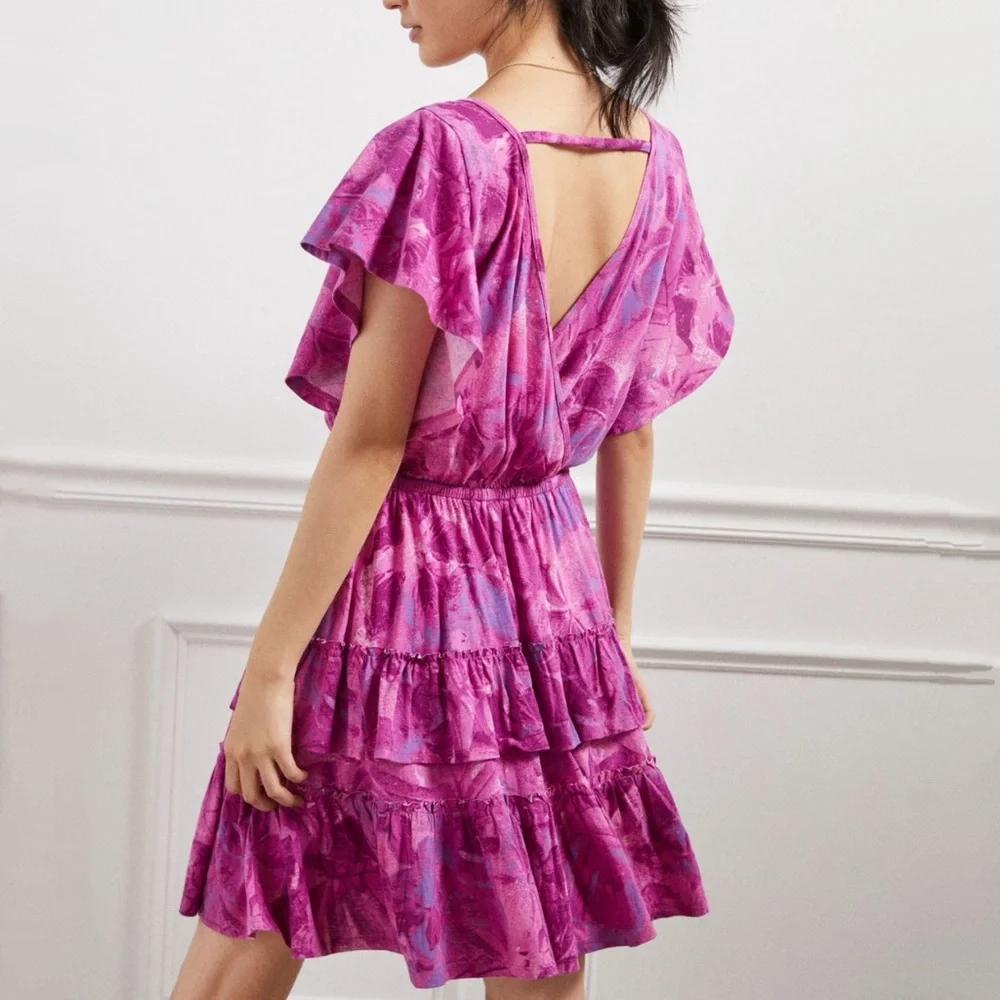 Anthropologie Tiered Ruffle Mini Dress - Picture 2 of 3